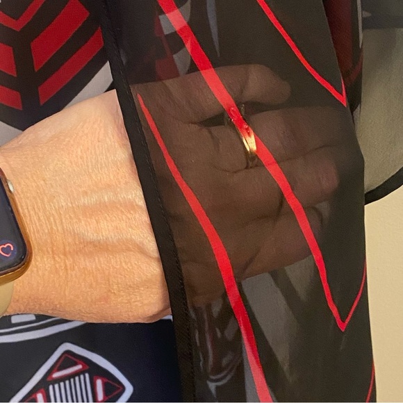 Chico’s Traveler’s Collection Kimono Size Small/Medium red black - Picture 4 of 7